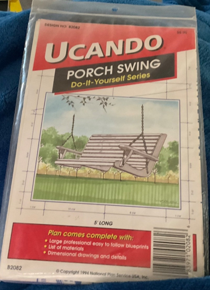 PORCH SWING Blueprints UCANDO Design from National Plan Service #B2082 NIP