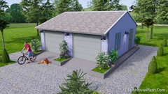 24×24 Feet 7.3×7.3 Meter 2 Cars Garage Shed Plan PDF Plans (A4 Hard Copy)