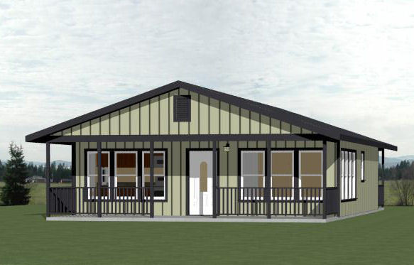 28×34 House — 2 Bedroom 2 Bath — 952 sq ft — PDF Floor Plan — Model 1C