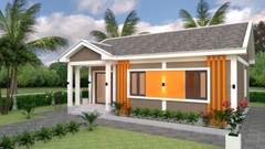 30×23 Feet Small House 9×7 Meter 2 Bed 1 Bath Gable Roof PDF Plan (A4 Hard Copy)