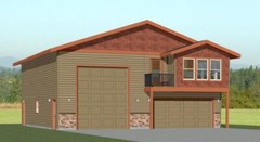 40×42 Apartment with 2-Car 1-RV Garage – PDF FloorPlan – 1,153 sqft – Model 1A