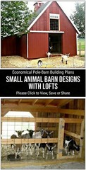 3 Small Animal Barn Designs- Complete Pole-Barn Construction Plans (B2)