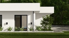 Small Modern 2 Bedroom 1.5 Bathroom House Floor Plan Blueprints, 1000SQFT/93m2