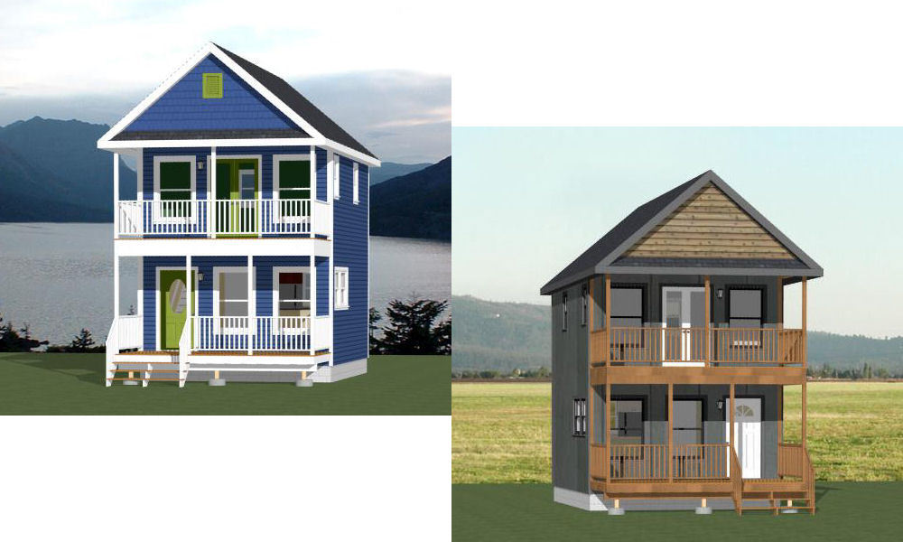 16×20 House — 1 Bedroom 1.5 Bath — 569 sq ft — PDF Floor Plan — Model 1