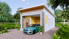 20×30 Feet Small House Design 6×9 Meter 2 Beds Shed Roof PDF Plan (A4 Hard Copy)
