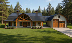 2400 Sqft Modern Barndominium 4bd/2.5ba/2 car garage – Arch Plans – PDF