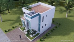 25X30 Small House Plan 7.5×9 Meter 4 Beds 4 Bath Terrace Roof PDF (A4 Hard Copy)