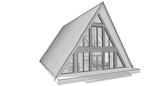 64’x50’ 2-Beds 3-Baths Charming A-Frame Architectural Plans CAD FILES Download