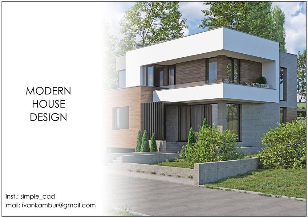 Modern house design 11.0×11.40 meters.