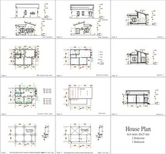 Custom Small House Plans 6×8 Meter 20×27 Feet 2 Beds 1 Bath (A4 Hard Copy)