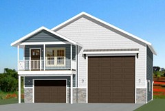 36×42 Apartment with 1-Car 1-RV Garage — PDF Floor Plan — 961 sqft — Model 2F