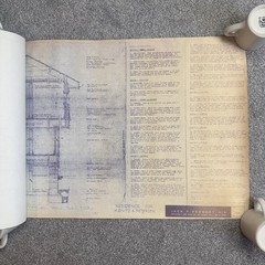 1960’s VTG Mid Century Modern House Blueprints Plan Kisco NY Complete 7 Pages