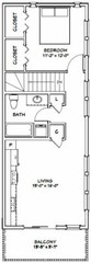 36×42 Apartment with 1-Car 1-RV Garage — PDF Floor Plan — 961 sqft — Model 2C