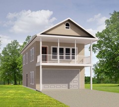 Narrow Cypress I Two level (21×40′) Custom House Plans and Blueprints