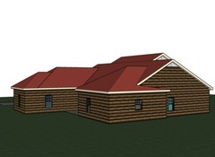Abbigale 2161G 4 LOG home, house plan 4 beds, 2.5 baths PDF
