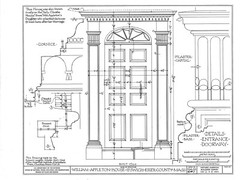 Timber Frame Gambrel Roof Colonial Home, wood house, printed architectural plans