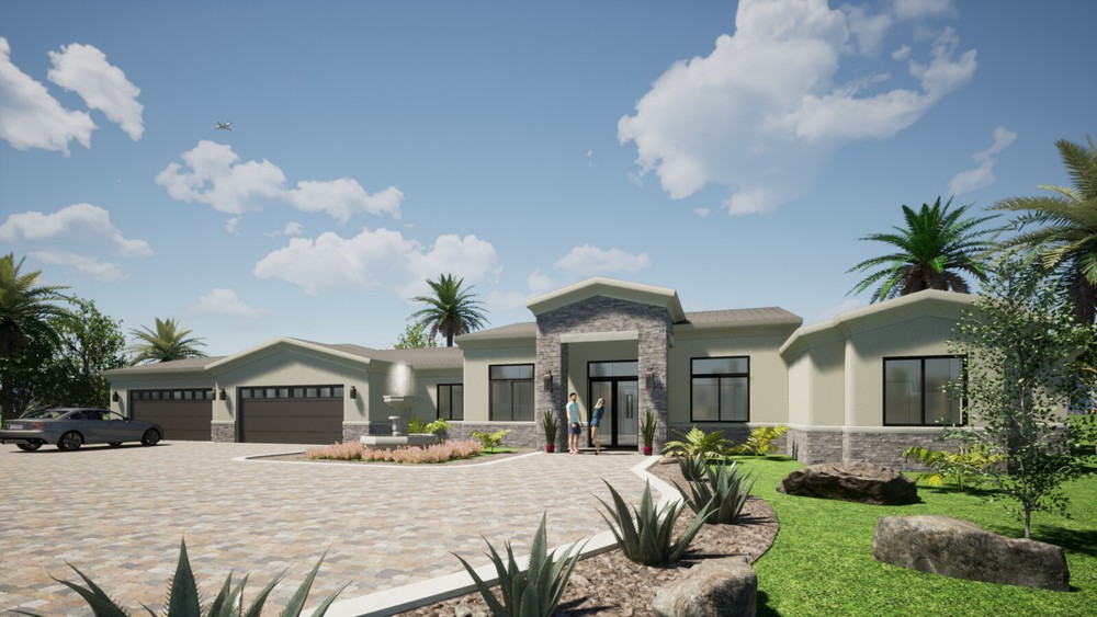 Southwest House Plans with In-Law Suite – 5 Bedroom, 3 bath, PDF Blue Prints  