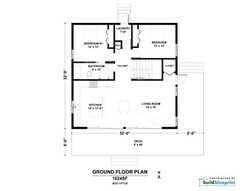32′ x 32′ Modern Vacation Cabin Architectural Plans 1363SF – PDF Download