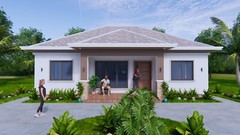 40×30 Feet House Plan 12×9 Meter 3 Beds 2 Baths Hip Roof PDF Plan (A4 Hard Copy)