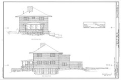 4 bedroom open plan home by Frank Lloyd Wright, printed architectural drawings