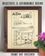 The Alamo Architectural Elevations Mission San Antonio de Valero Historic Art