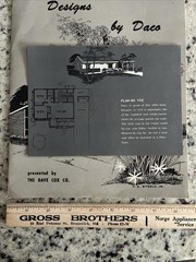 Vintage 1959 8- MCM Home Plan Sheets DACO Homes Independence MO Catalog Card