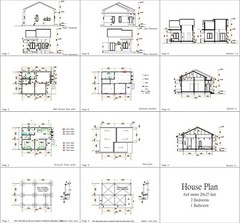 Custom Small House Plan 20×27 Feet 6×8 Meter 2 Beds 1 Bath PDF (A4 Hard Copy)
