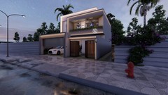 Modern Box House 3D Model | 2-Storey Villa | SketchUp + PNG Render | Mee Studio