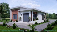 26×36 Feet House Plans 8×11 Meter 2 Beds 2 Baths Terrace Roof PDF (A4 Hard Copy)