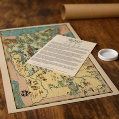 A Pictorial Journey Evergreen State 1935 Washington Map Wall Art Print