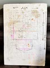Vintage Architectural Floor Plan Multi-Story House | 5 Bedroom Home Blueprint