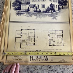 Vintage 1948 4 Square Home Plan Drawing Blueprint Triflex Service Washington DC