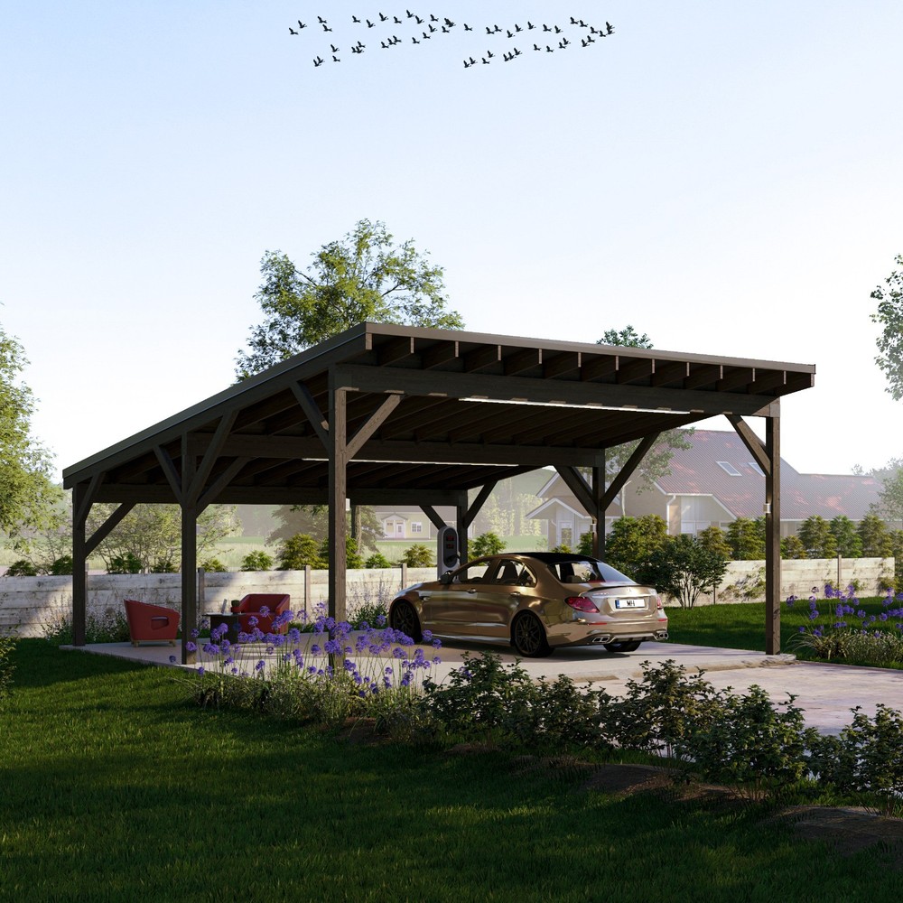 Modern Wood Carport plan 24’x24’ Pavilion Detailed Blueprints