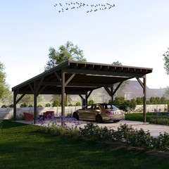 Modern Wood Carport plan 24’x24’ Pavilion Detailed Blueprints