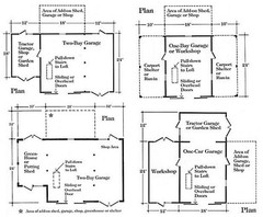 Maple Car Barns with Lofts: 3 Complete Sets of Pole-Barn Plans (eB-411×3)