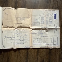 2-Story Colonial Gable-Front House 3 Bed 2.5 Bath 14page ORIGINAL Blueprint 1994