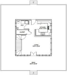24×24 House — 2 Bedroom — 1.5 Bath 1,038 sq ft — PDF Floor Plan — Model 3I