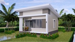 21×21 Feet Tiny House Plans 6.5×6.5 Meter 1 Bed 1 Bath Shed Roof (A4 Hard Copy)