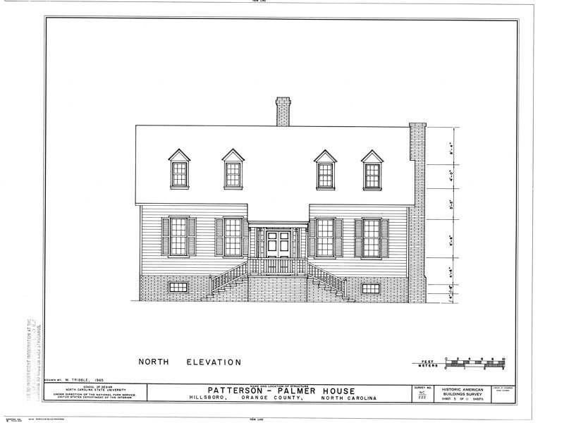 Traditional Colonial Style farmhouse, country home, 2 bedrooms, printed plans