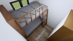 Modern Small House Plan 44×9 Meter 13×30 Feet 2 Beds 1 Bath Slap (A4 Hard Copy)