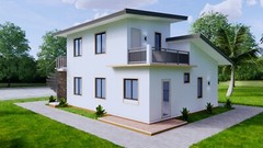 26×36 Small House Plan 8×11 Meter 2 Family House Design Shed Roof (A4 Hard Copy)
