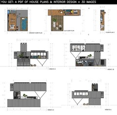 Container house plans – 2 bedrooms – 3 bathrooms – Digital PDF File