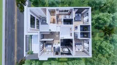 39×49 Feet Modern House Plan 12×15 Meter 5 Beds 6 Baths Flat Roof (A4 Hard Copy)