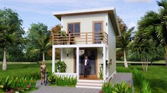 13×23 Feet Small House Design 4×7 Meter 2 Beds 1 Bath Shed Roof (A4 Hard Copy)