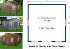 16×16 Storage Shed Plans Package, Blueprints, Material List & Instructions