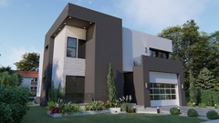 BLUEPRINTS CONTEMPORARY TWO STORY HOUSE PLAN ARCHUP #108