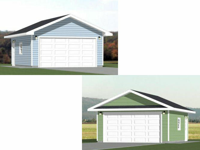 20×24 2-Car Garages — 480 sq ft — PDF Floor Plan — Model 7 and 7B