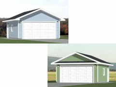 20×24 2-Car Garages — 480 sq ft — PDF Floor Plan — Model 7 and 7B
