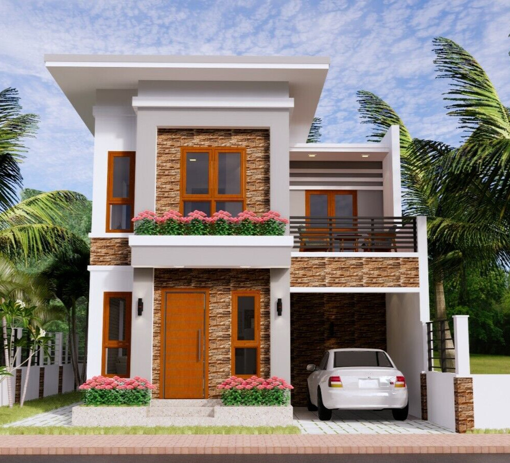 Small House Plan 23×33 Feet 7×10 Meter 4 Beds 3 Baths Flat Roof (A4 Hard Copy)