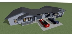 Duplex House Plans 2160 total sq.ft. 2 bedrooms each side. PDF files available.